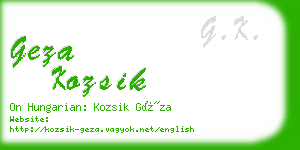 geza kozsik business card